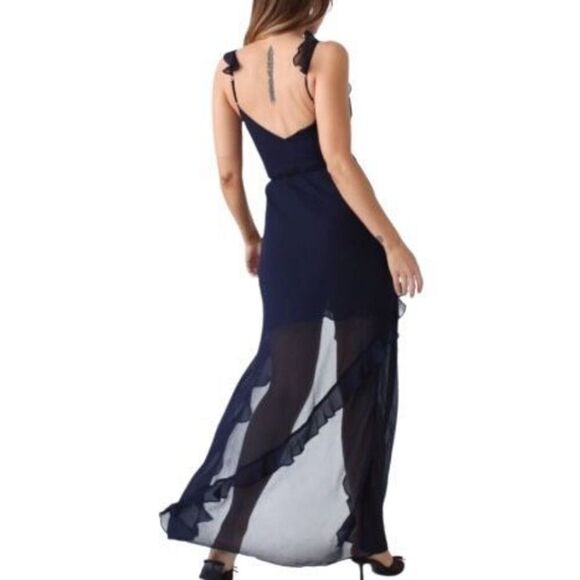 Rumored Just Like Heaven Maxi Long Dress MEDIUM Black Coverup Sheer - Picture 5 of 9